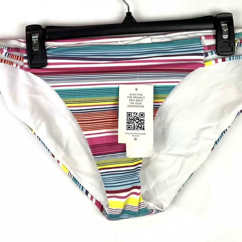 Roxy Women’s Moderate Coverage Striped Bikini Bottom Size 2XL